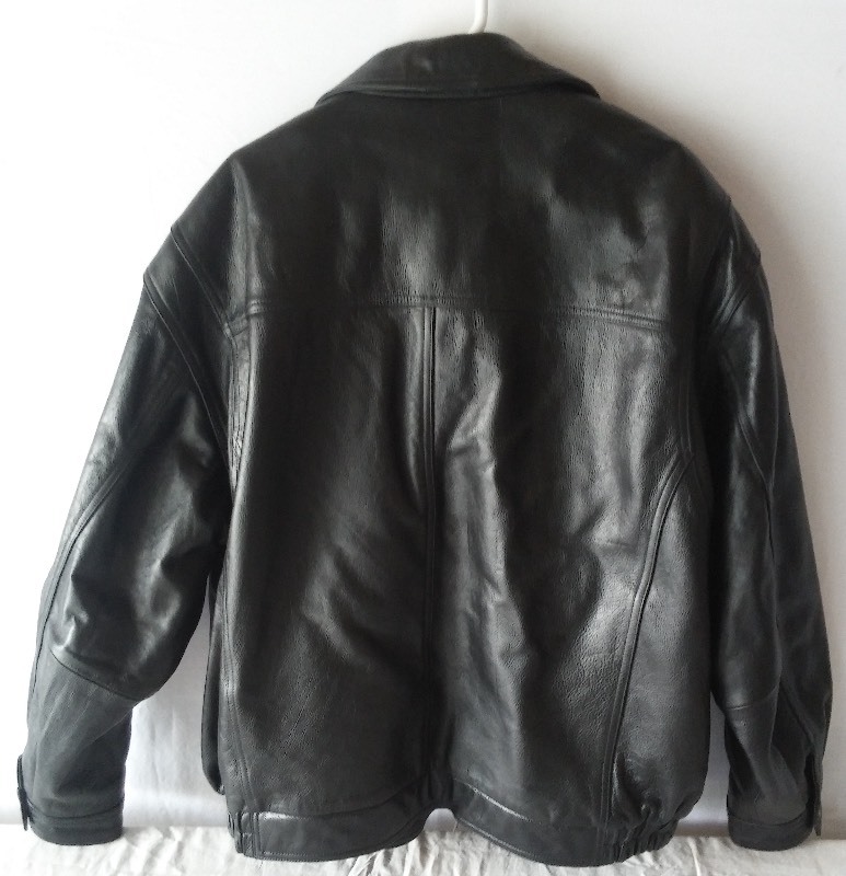 lot 4 image: (like new  condition) Wilson Black Leather Coat Mens XXL (great Motorcycle Jacket)