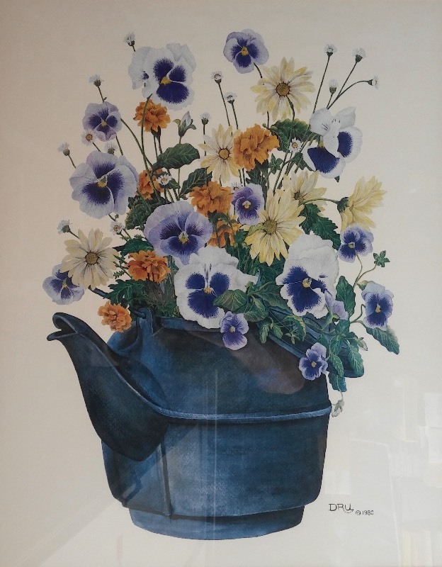 lot 13 image: Large Country Floral Framed Print 34.5 x 41 (nice condition)