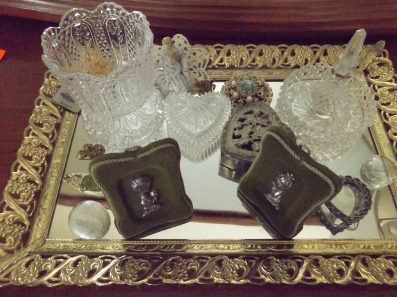 Table Mirror and Costume Jewelry