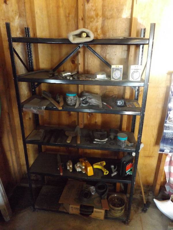 Metal Shelf and Contentes