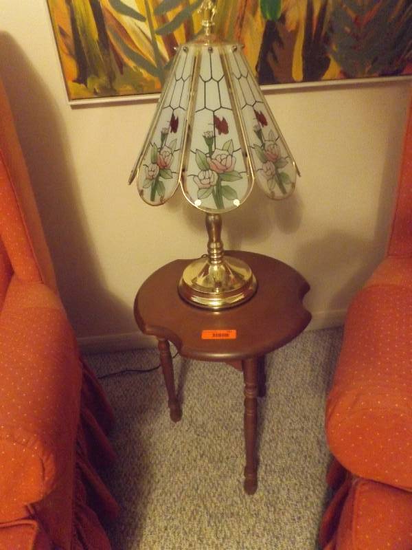 Side Table and Lamp