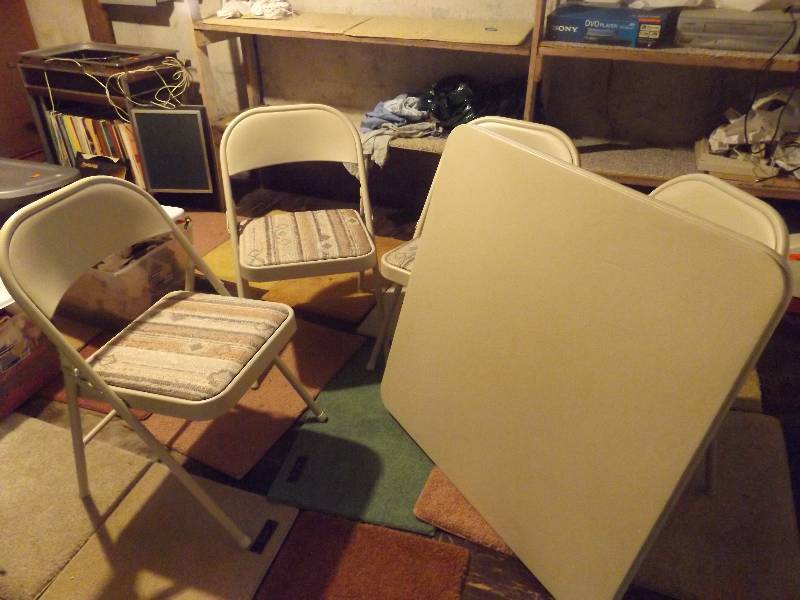 Card Table and Folding Chairs