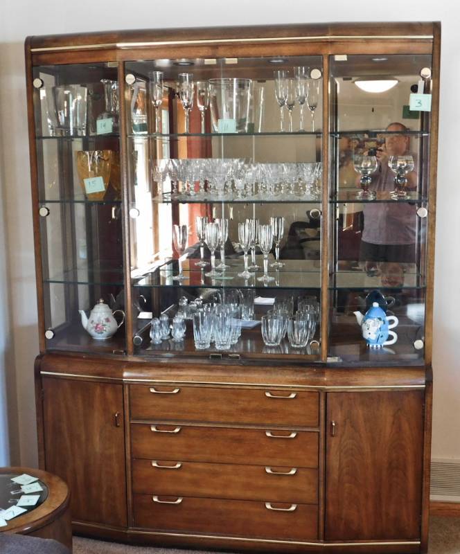 lot 3 image: Thomasville Birdseye Maple China Hutch