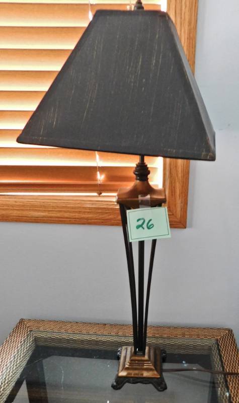 lot 26 image: pair of decorative lamps