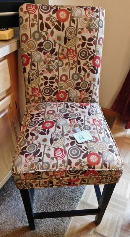 lot 18 image: Colorful fabric bar stool very nice condition