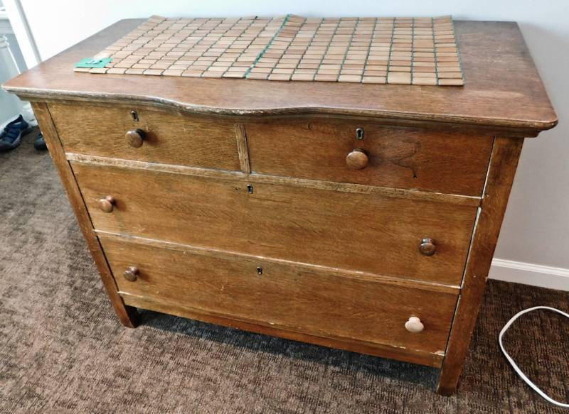 lot 32 image: antique oak dresser in nice condition