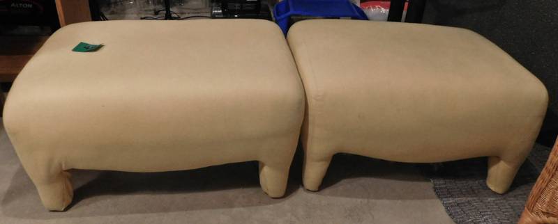 lot 49 image: pair of oversized ottomans