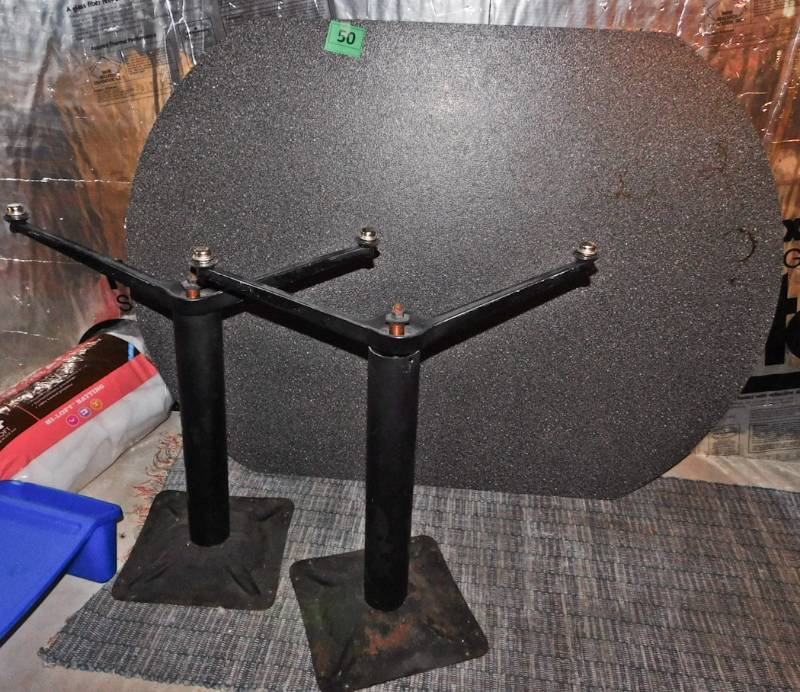lot 50 image: speckled black grey white table and base
