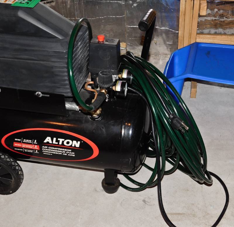 Alton 6 gallon working air compressor TWC Bluemoon Downsizing Tools