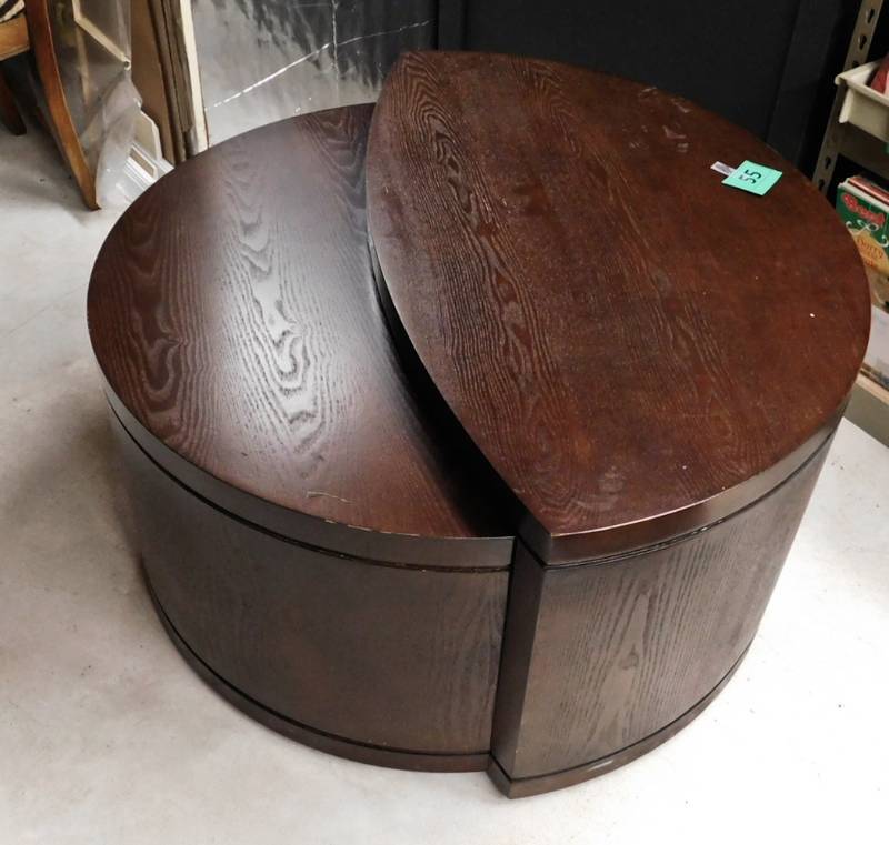 lot 55 image: round coffee tableTV stand