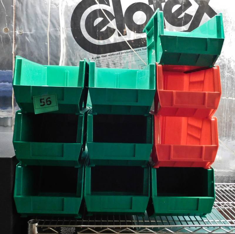 lot 56 image: 10 colorful stackable storage bins