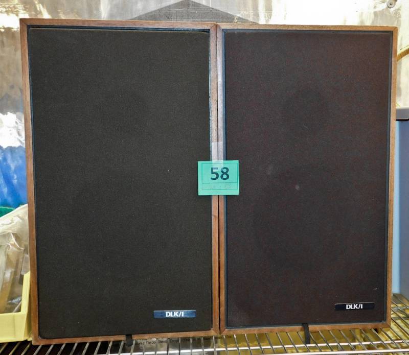 lot 58 image: pair of DLK 1 speakers both work