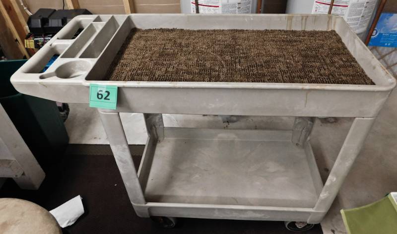 lot 62 image: Rubbermade rolling cart commercial grade