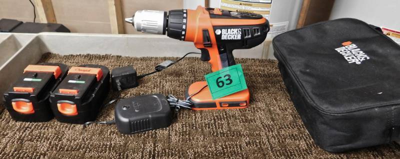 lot 63 image: Black and Decker 18v drill