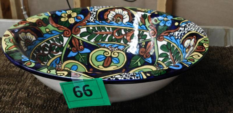 lot 66 image: made in Mexico tile motif sink