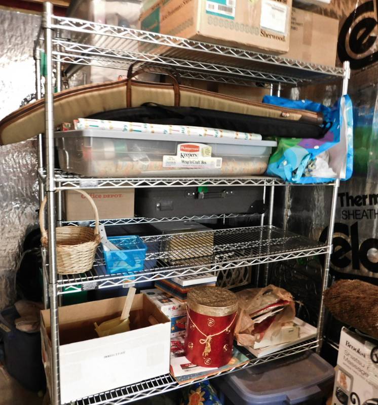 lot 73 image: metal rolling shelving units
