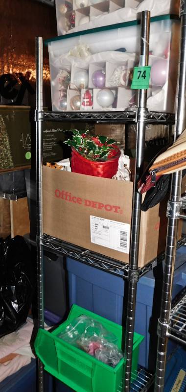 lot 74 image: metal rolling shelving units