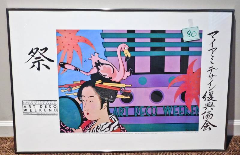 lot 80 image: Annual Art Deco Weekend Poster Framed Glass