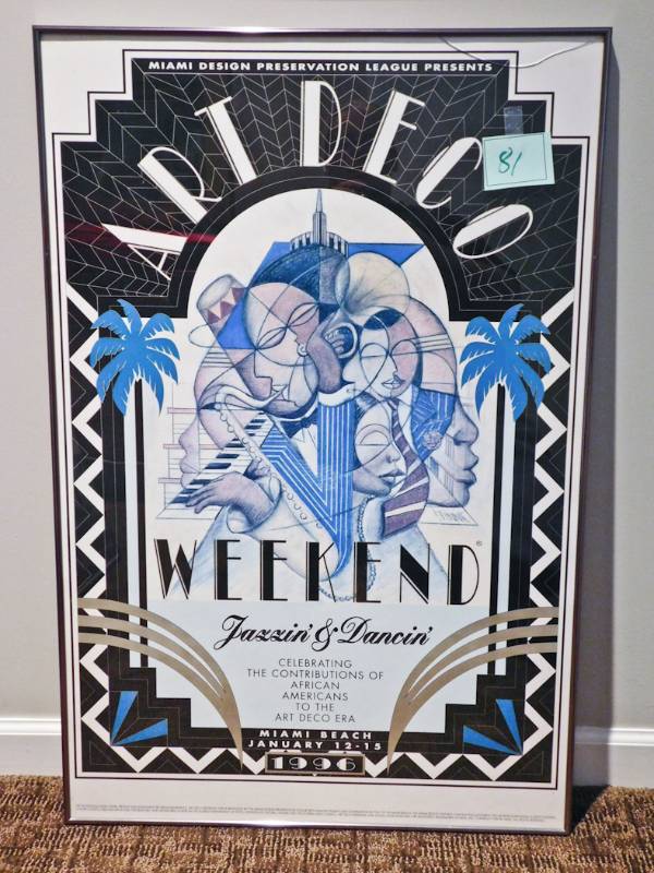 lot 81 image: Annual Art Deco Weekend Poster Framed Glass