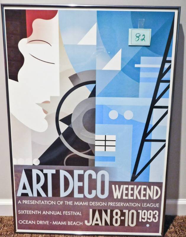 lot 82 image: Annual Art Deco Weekend Poster Framed Glass