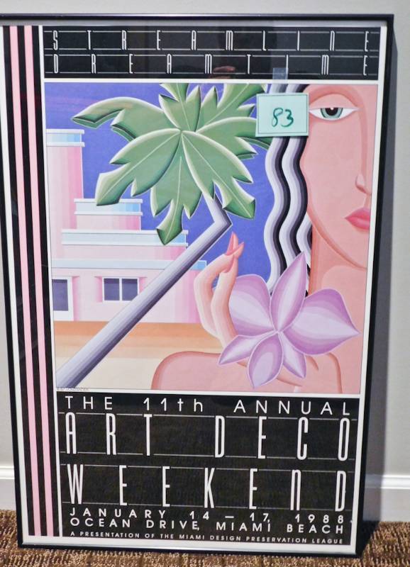 lot 83 image: Annual Art Deco Weekend Poster Framed Glass