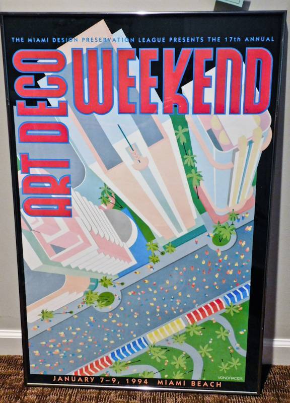 lot 84 image: Annual Art Deco Weekend Poster Framed Glass
