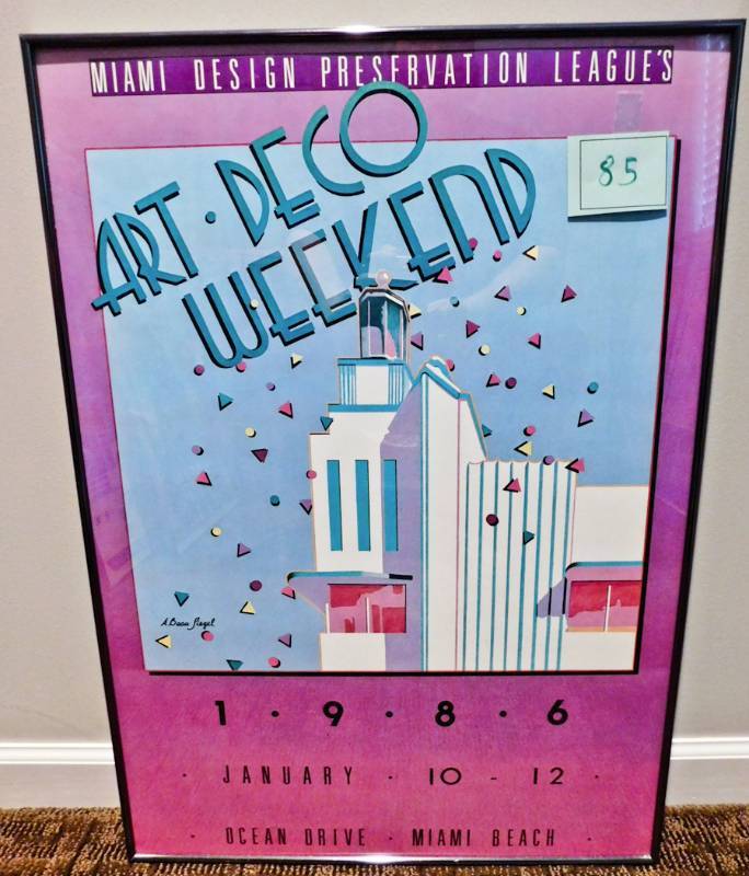 lot 85 image: Annual Art Deco Weekend Poster Framed Glass
