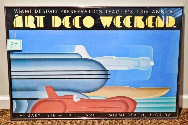 lot 87 image: Annual Art Deco Weekend Poster Framed Glass