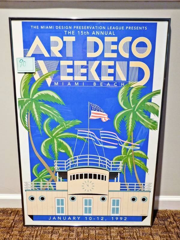 lot 90 image: Annual Art Deco Weekend Poster Framed Glass