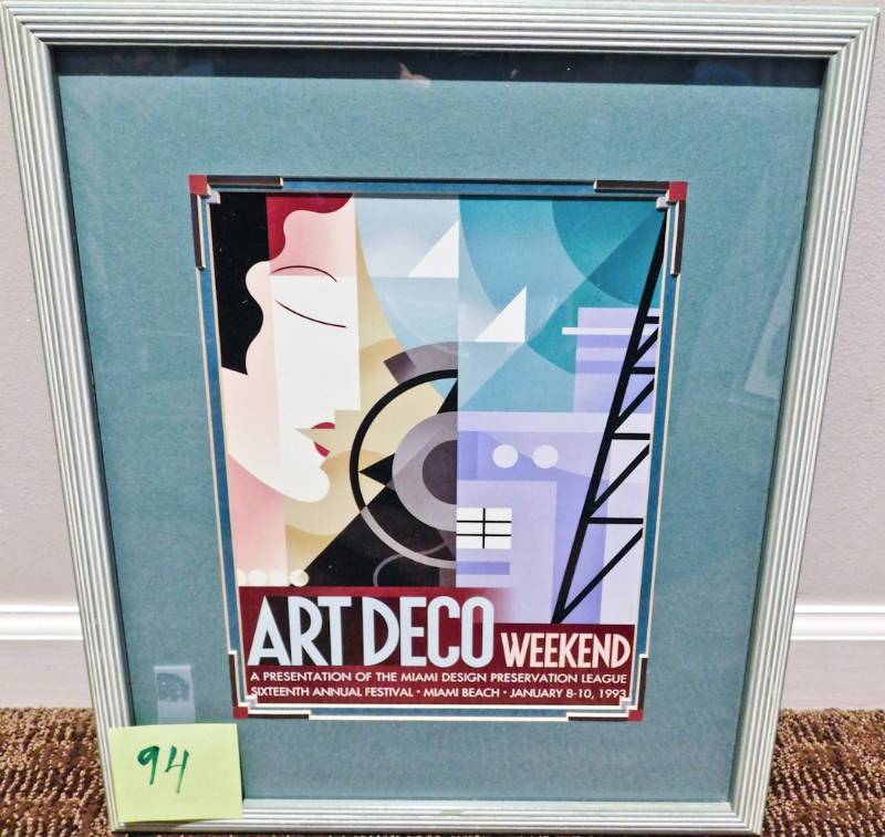 lot 94 image: Annual Art Deco Weekend Poster Framed Glass