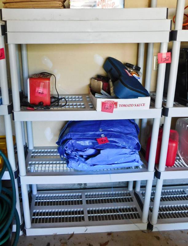 lot 132 image: Plastic shelving in garage as seen no contents