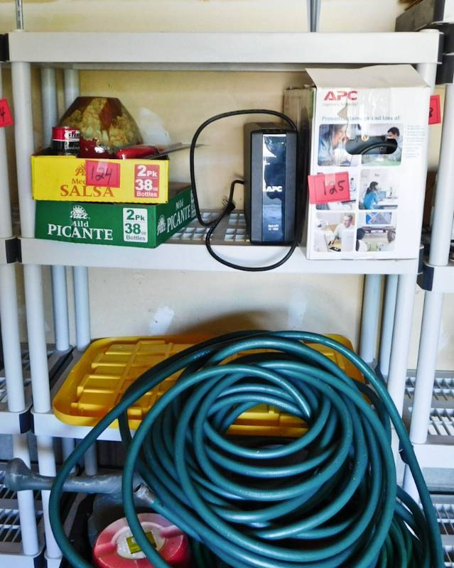 lot 133 image: Plastic shelving in garage as seen no contents