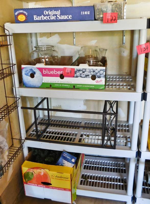 lot 134 image: Plastic shelving in garage as seen no contents