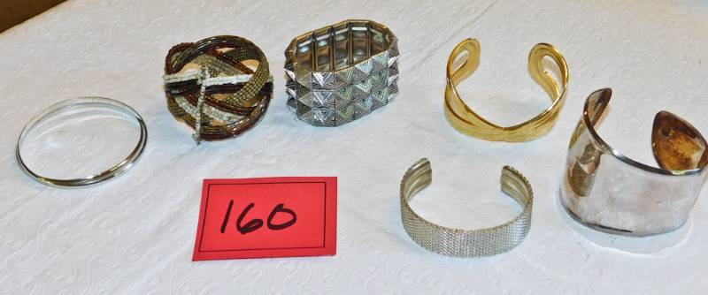 lot 160 image: chunky and cuff bracelets