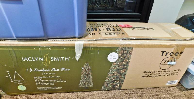 lot 163 image: Jaclyn Smith slim pine Christmas tree