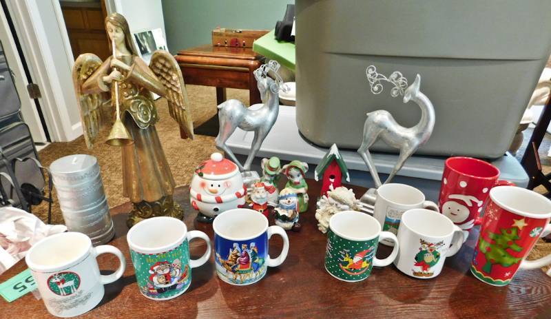 lot 168 image: Christmas angels coffee cups and more