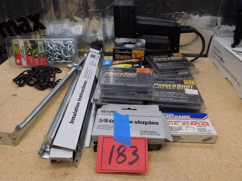 lot 183 image: staple gun staples and more