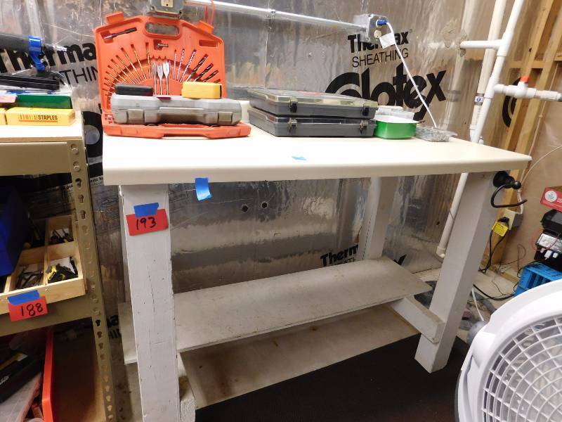 lot 193 image: workshop bench located downstairs