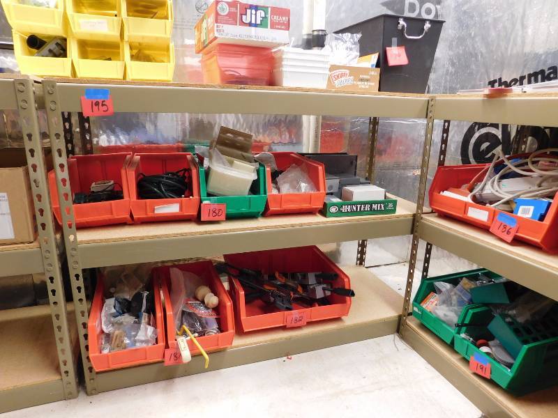 lot 195 image: shelving unit as seen no contents included