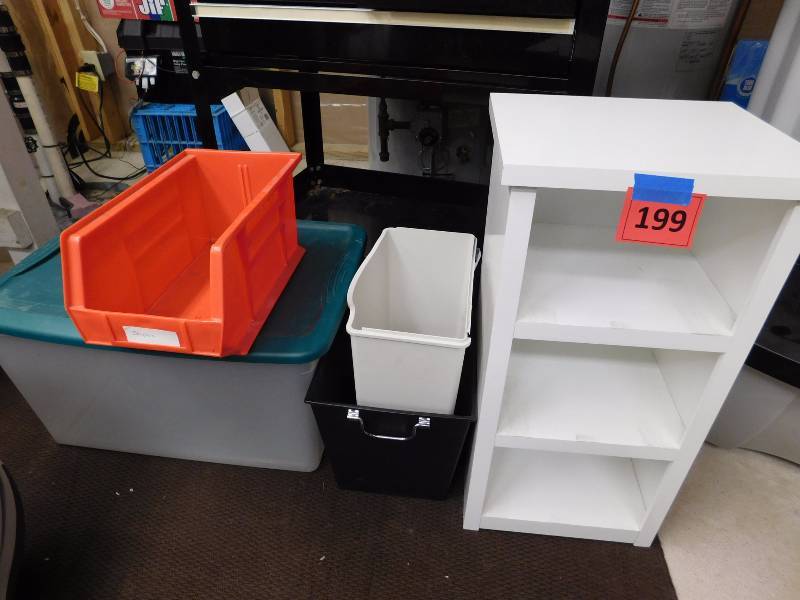 lot 199 image: storage bins, shelf more