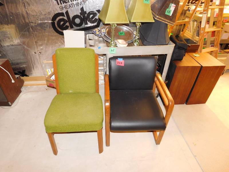 lot 213 image: two vintage chairs