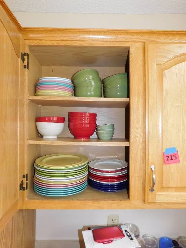 lot 214 image: cupboard lot plates bowls more