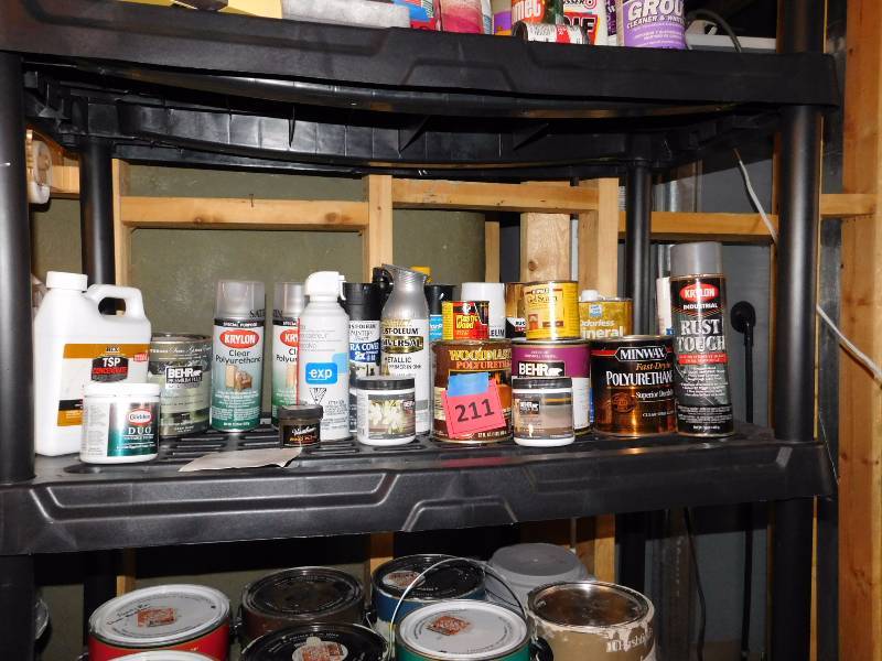 lot 211 image: paint and stain products all useful