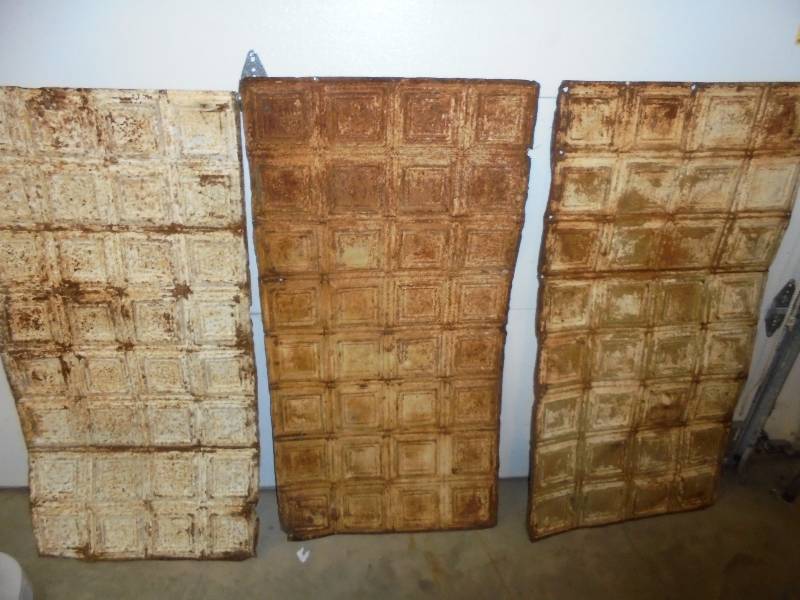 lot 61 image: Lot - 3 Vintage Ceiling Tin Panels, 48x24