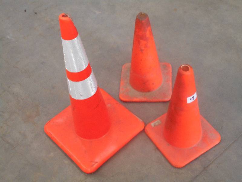 lot 49 image: Set Of (3) Safety Cones ...