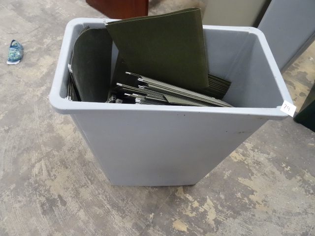 Garbage  Can Full of Hanging File Folders