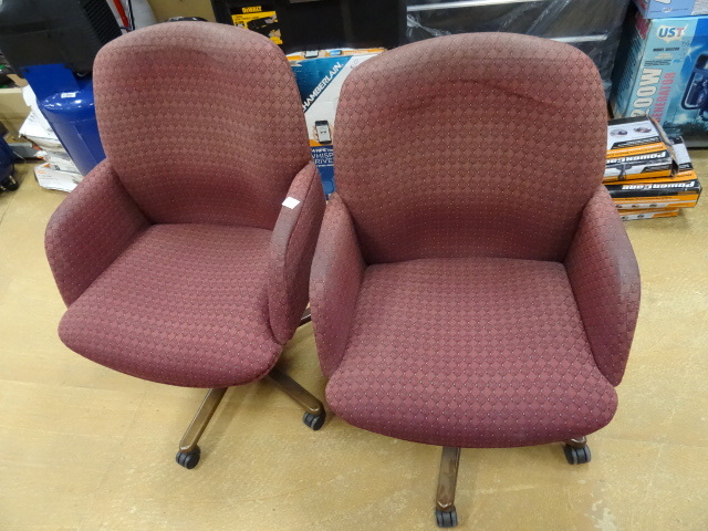 2 Matching Office Chairs on Wheels