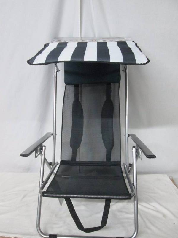 lot 43 image: Quik Chair Beach Chair - Striped Navy Blue