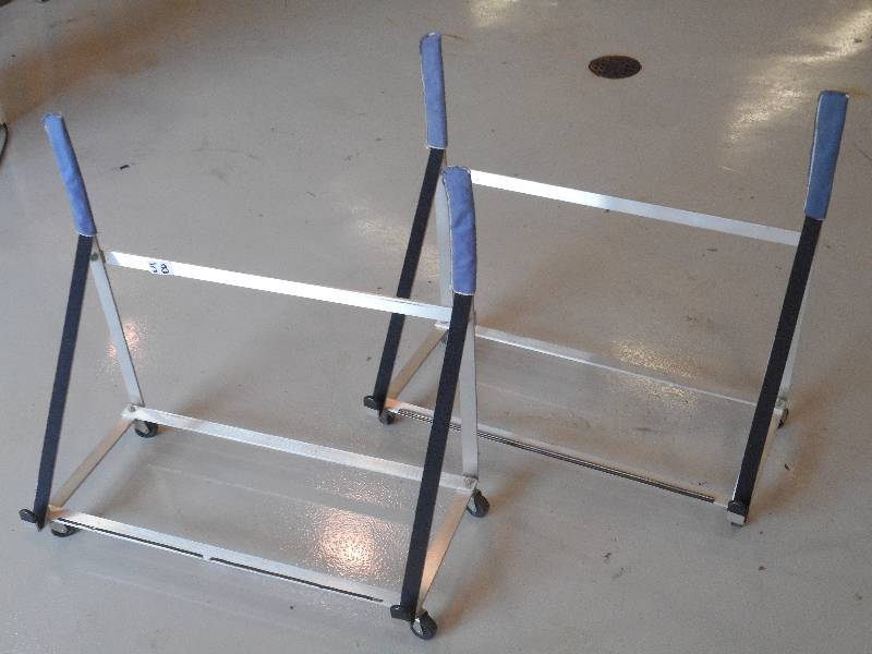 lot 58 image: (2) 36 Rolling Aluminum Padded Sta...