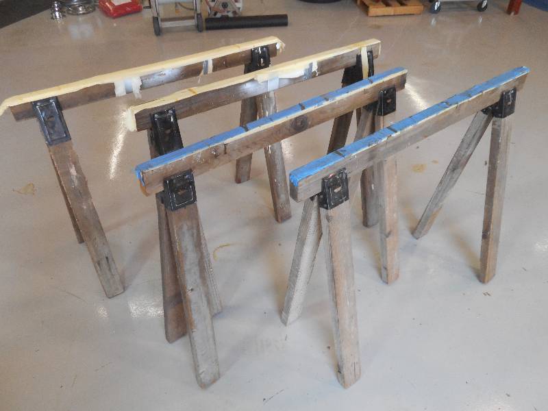 lot 64 image: Lot Of (4) Wooden Saw Horses ...